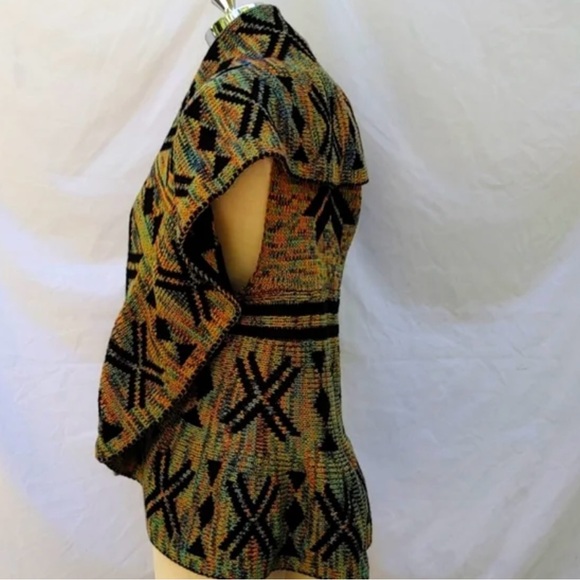 JohnPaulRichard Black and Multicolor Women's Aztec Sweater Vest - Picture 4 of 7
